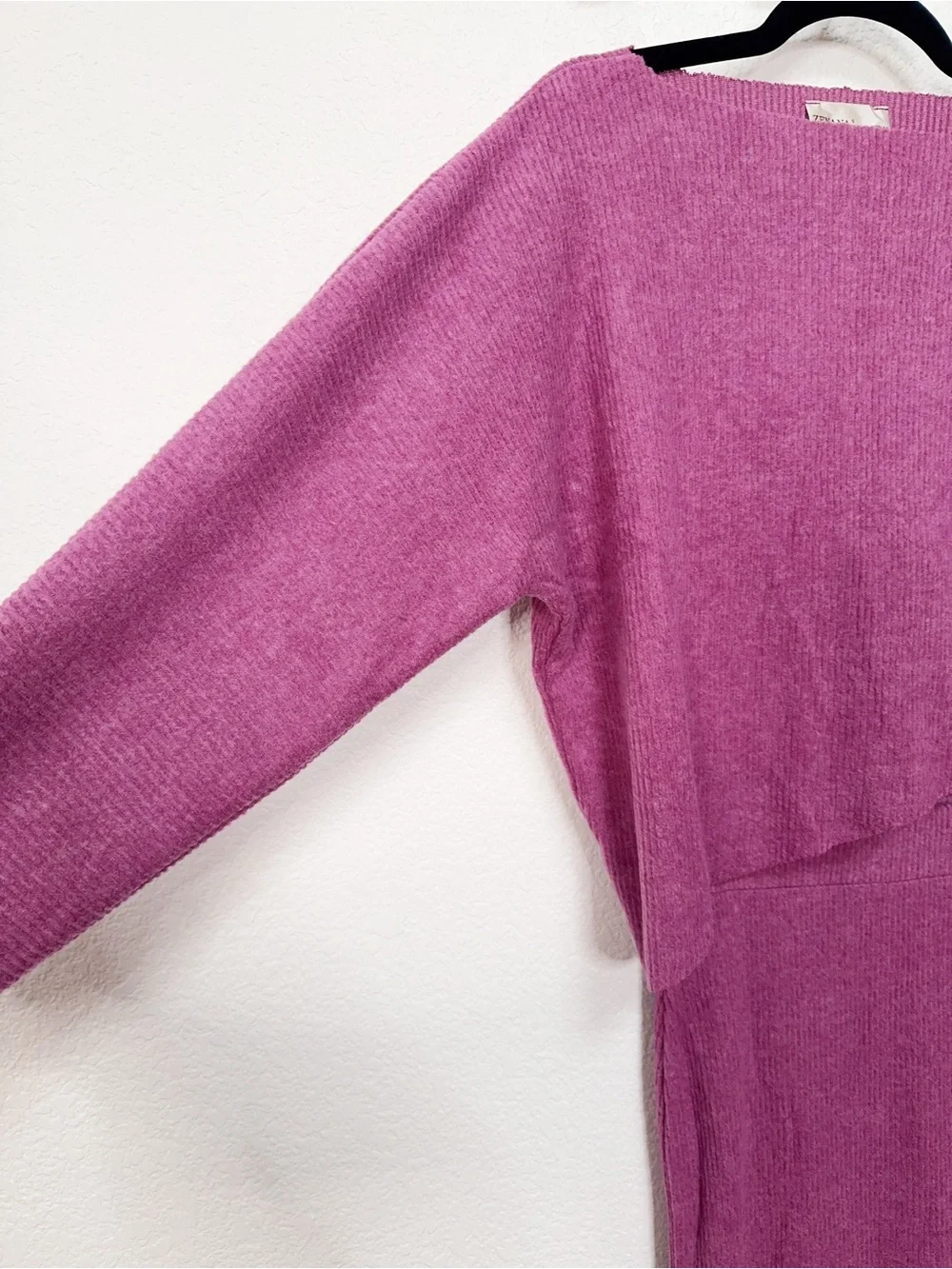Zenana Light Plum Cozy Knit Sweater Midi Skirt 2 Piece Matching Set NWOT